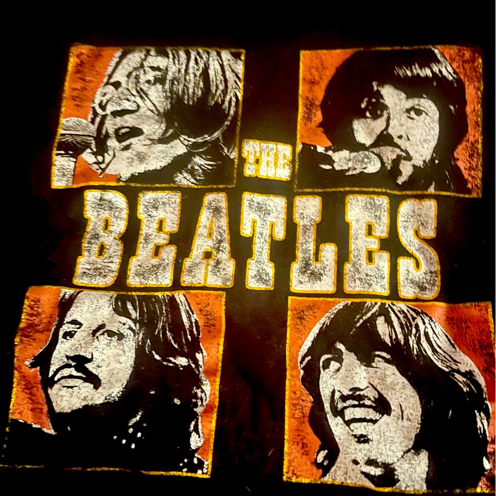 love tribe | The Beatles Long Sleeve Crewneck Graphic Tee Shirt Black Multi